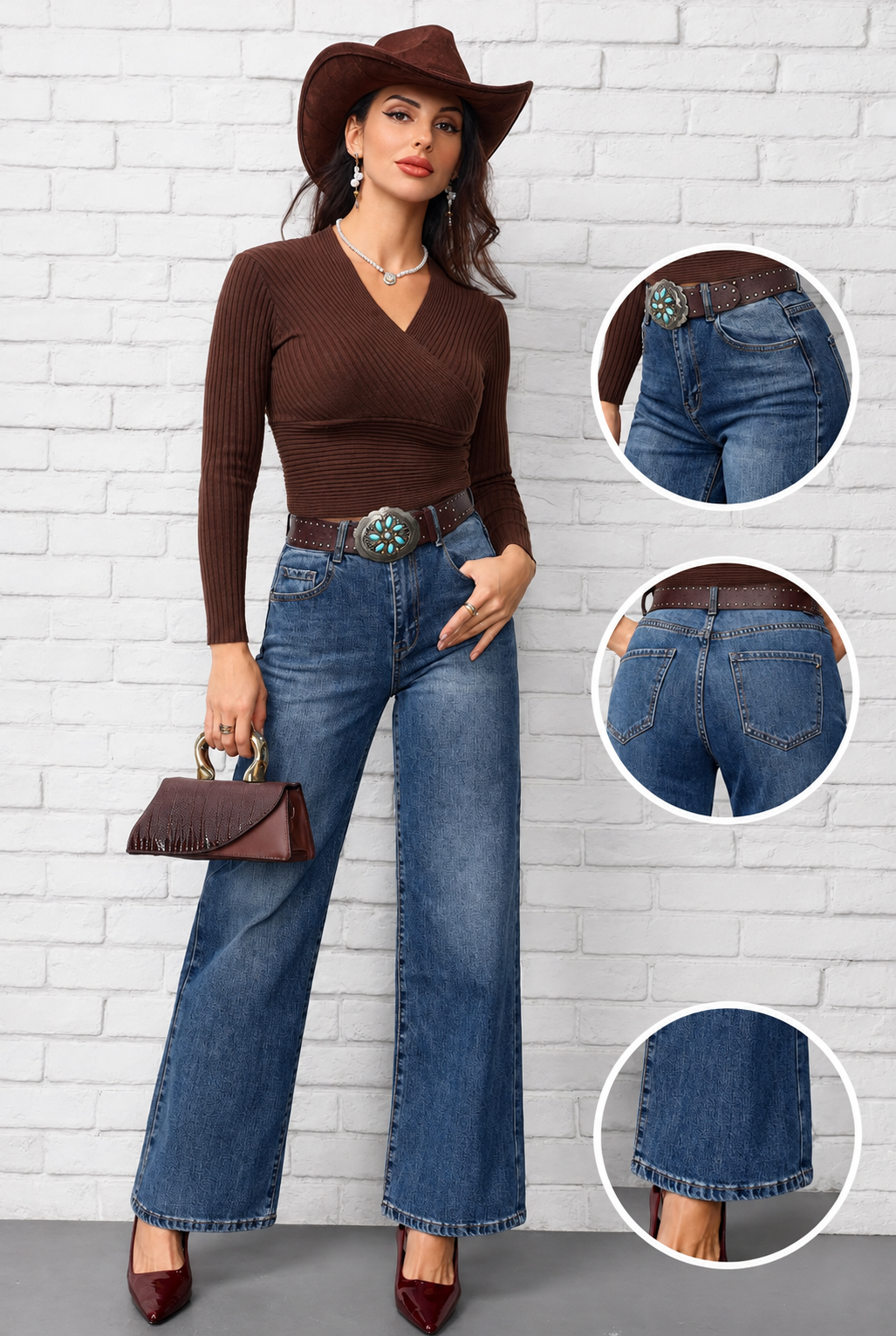 5895 TORINO wide leg öves farmer nadrág