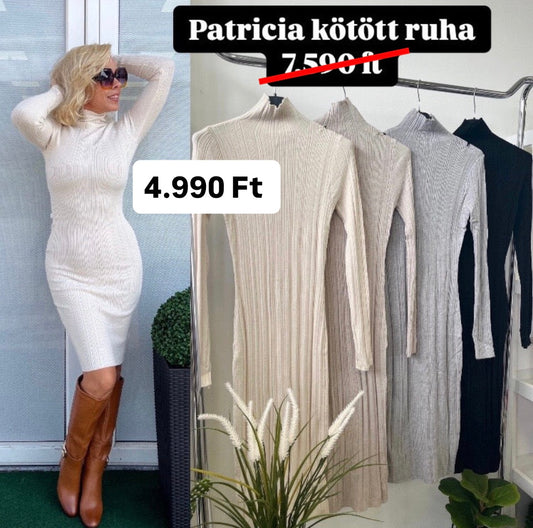 0073 PATRICIA kötött félgarbó ruha