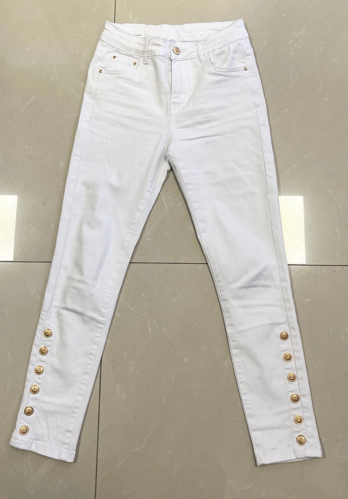 2716 BKACK&WHITE arany gombos nadrág