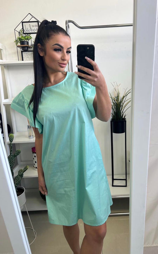 35115 FANNY fodros-zsebes vászon ruha