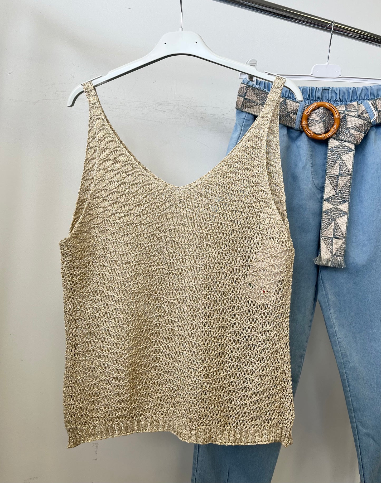 10866 LUREX hálós top/felső