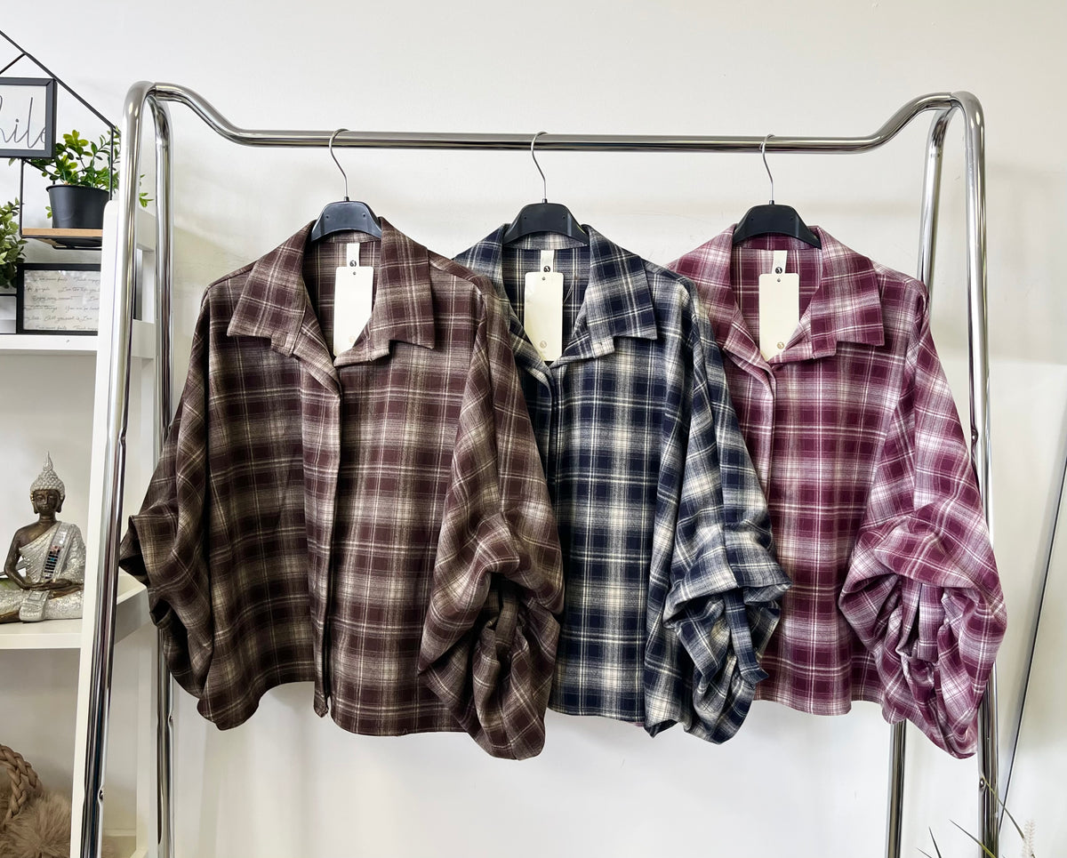 8913 SUZY kockás oversized ing