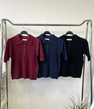 Kép betöltése a galériamegjelenítőbe: 63443 EMILY galléros rövid ujjú felső
