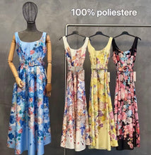 Kép betöltése a galériamegjelenítőbe: 4151 ROSALINDA virágos öves hosszú ruha
