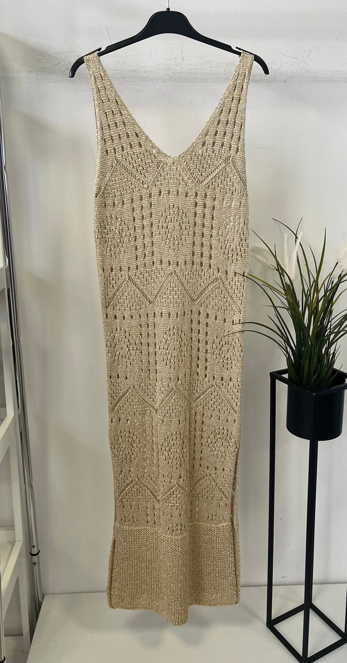 4049 LUREX lyukacsos hosszú ruha