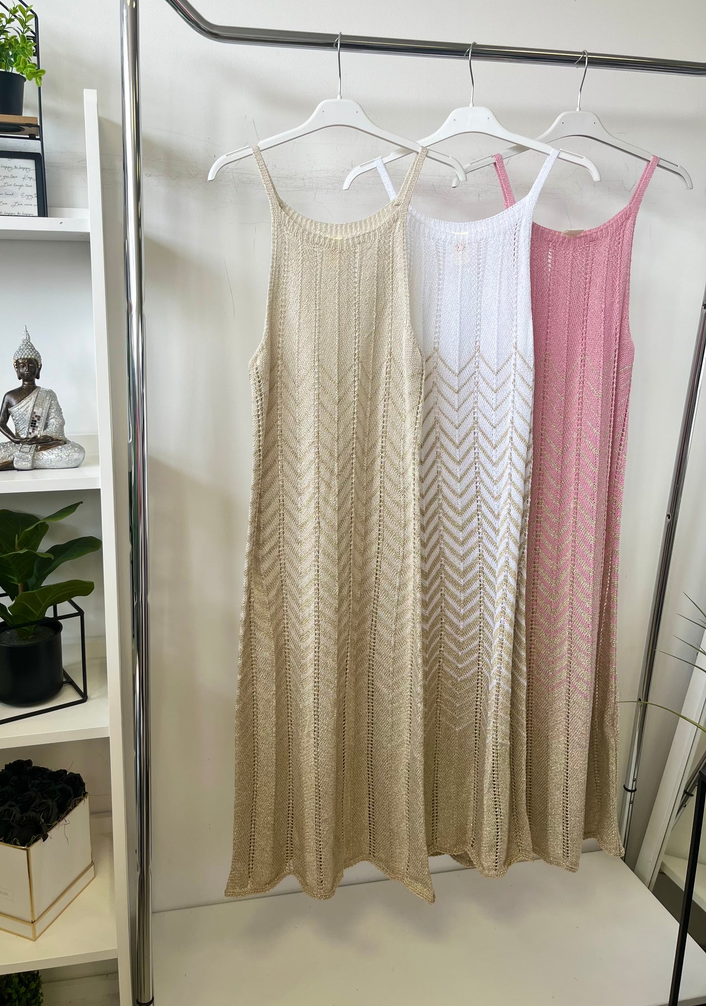 5578 LINETTA lurex nyári kötött ruha