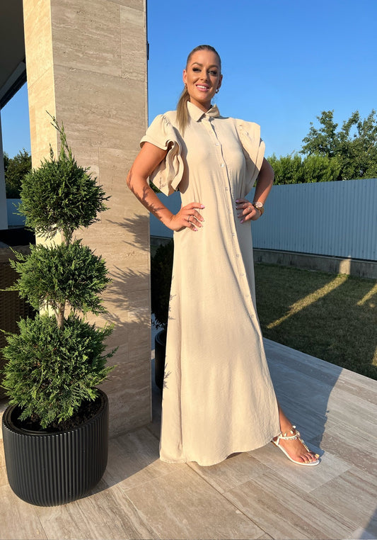 55151 PIPPA Nagy fodros ujjú maxi ruha