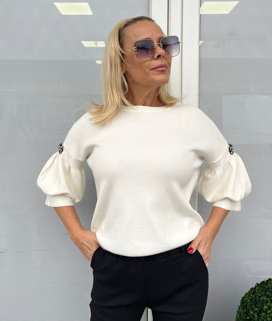 5996 GALINA köves rövid újjú kötött felső
