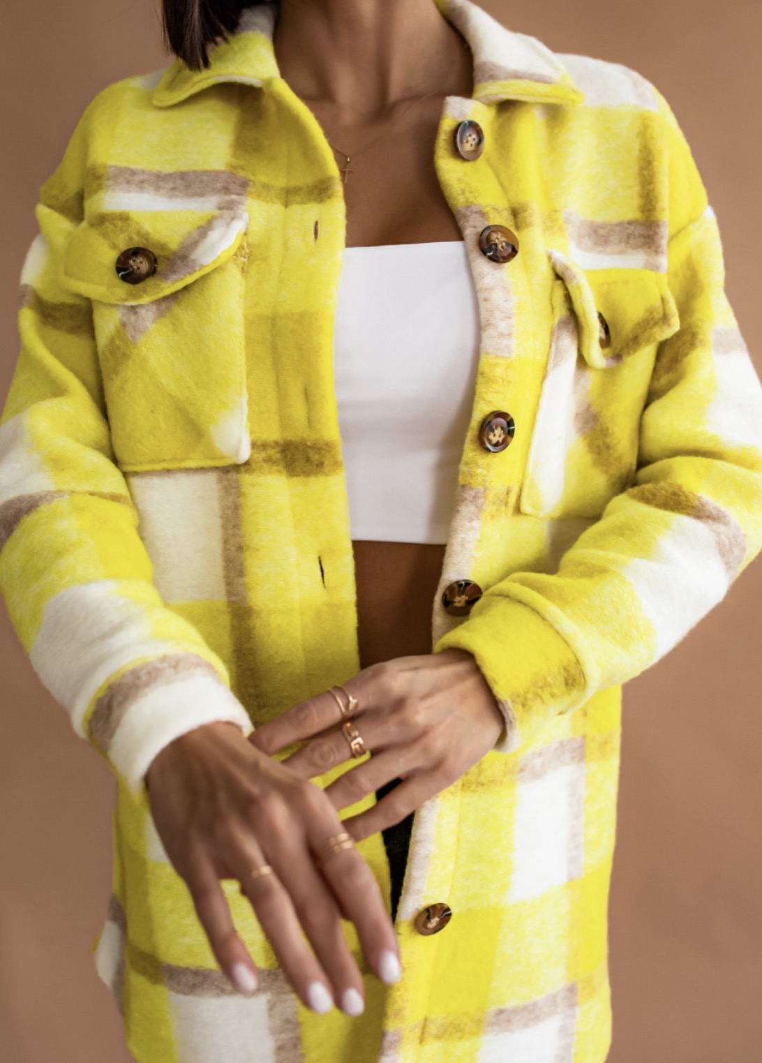 71822 YELLOW gyapjú ingkabát