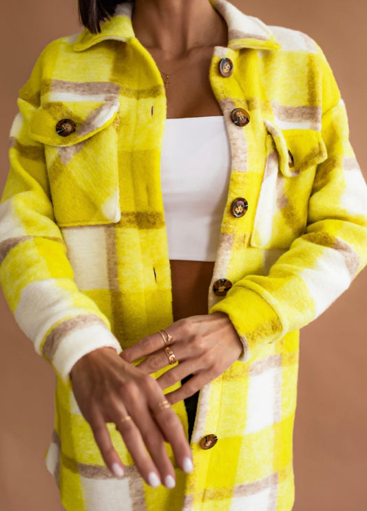 71822 YELLOW gyapjú ingkabát