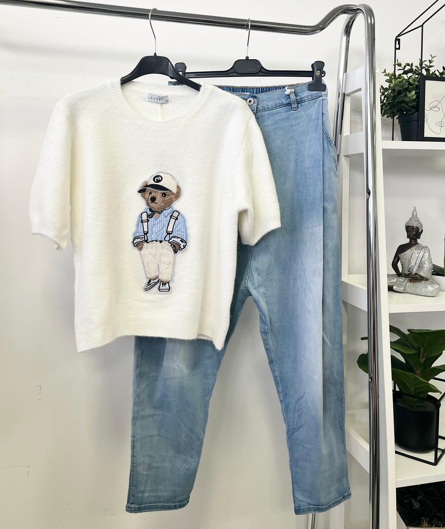8150 TEDDY rövid ujjú kötött tavaszi pulóver