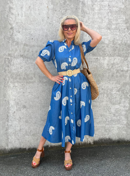 1985 BLUE BONNY hímzett ruha