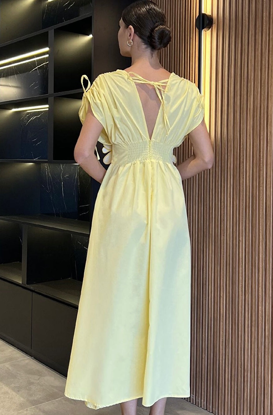 13585 SINDY vászon maxi ruha