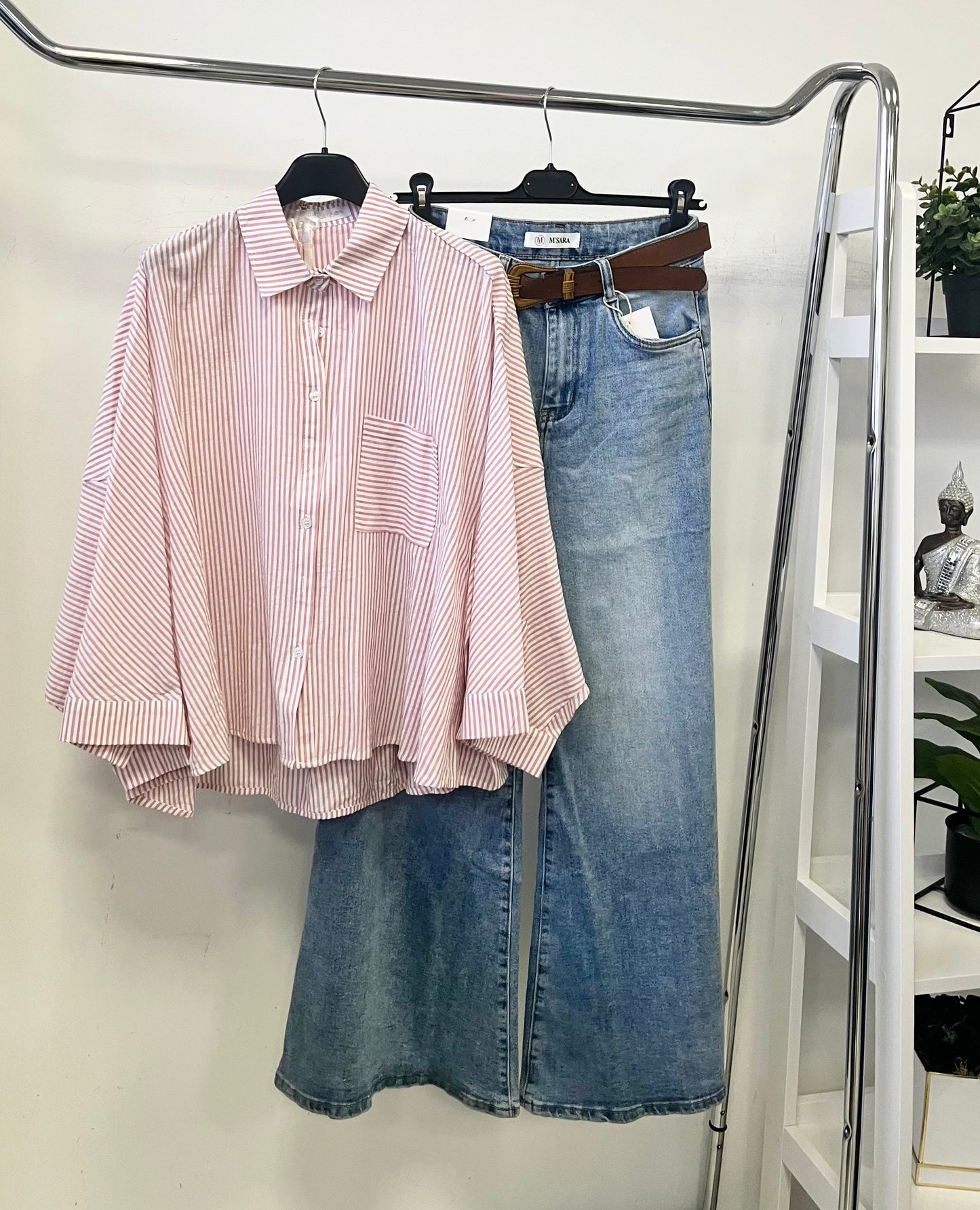 58007 POLETT csíkos oversized vászoning