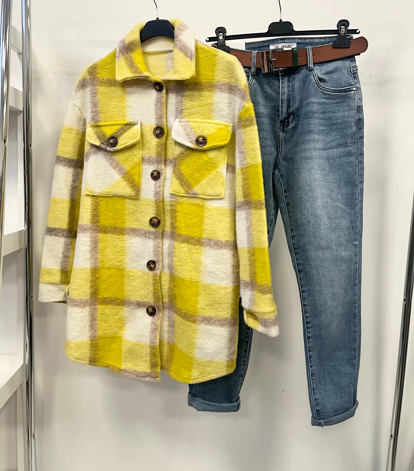 71822 YELLOW gyapjú ingkabát