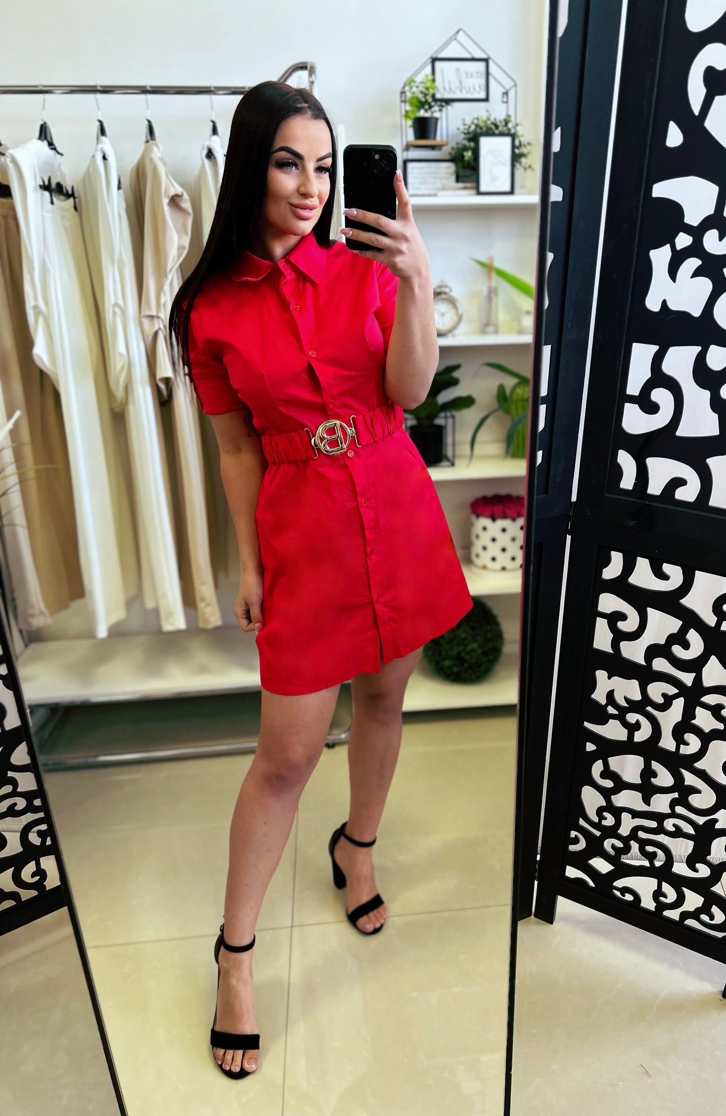 23314 VINETTA vászon mini ruha
