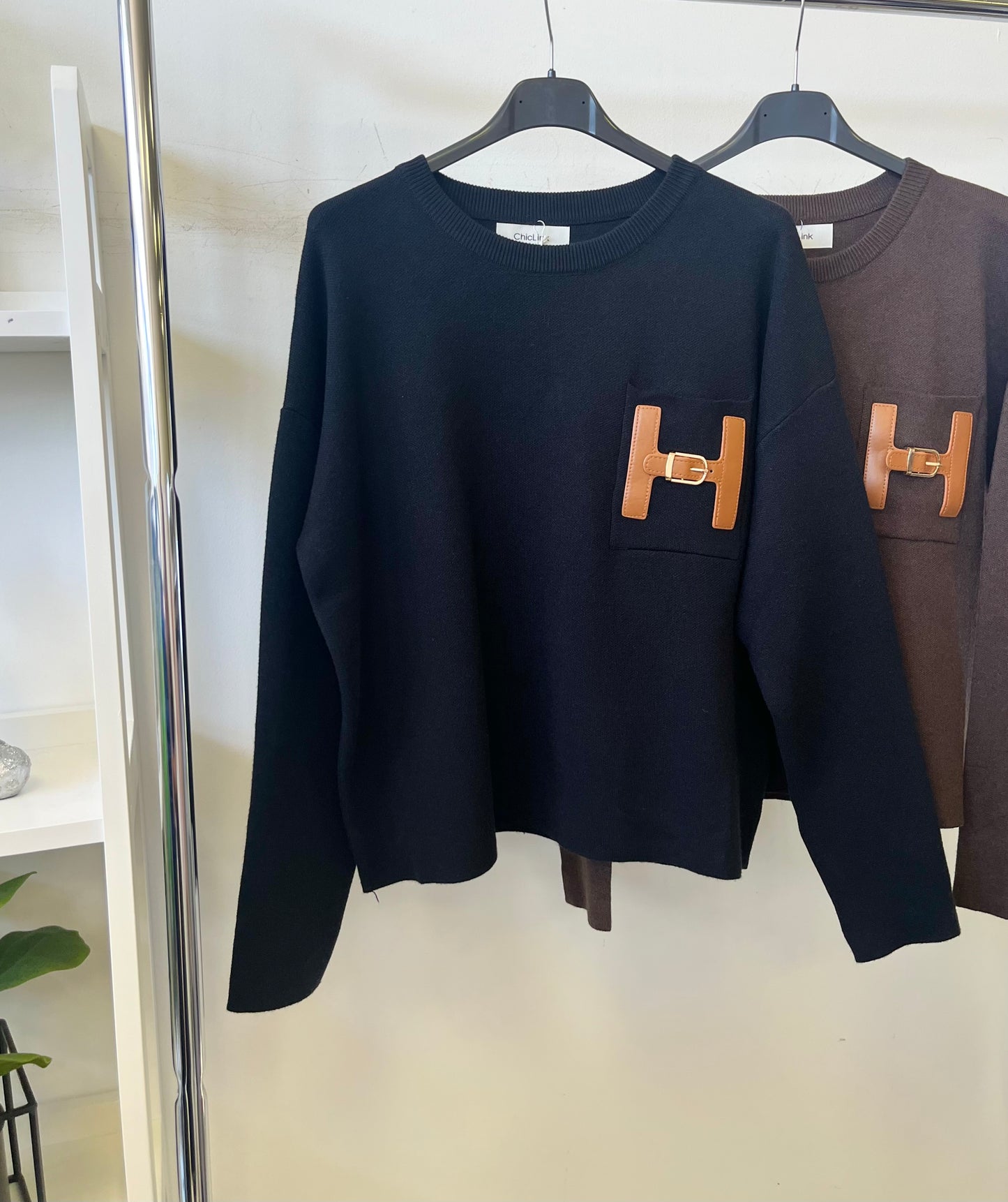 85748 HENNA oversized kötött pulóver