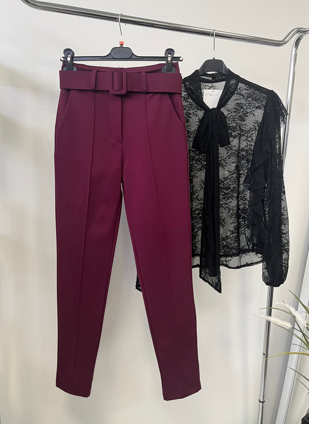 1935 TRUDY pamut elegáns öves nadrág