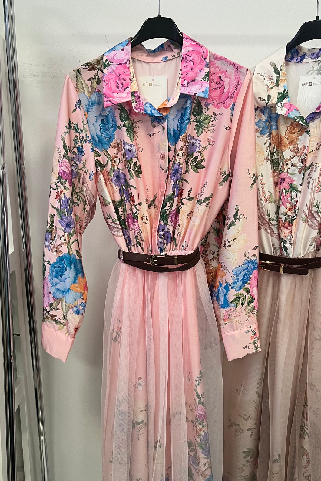 3706 ANETT virágos tüllszoknyás ruha