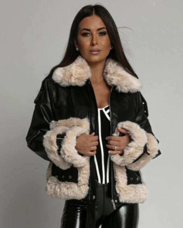 8531 MODA oversize műbőr kabát