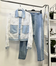 Kép betöltése a galériamegjelenítőbe: 1955 POLLI flitteres ingkabát farmer betéttel
