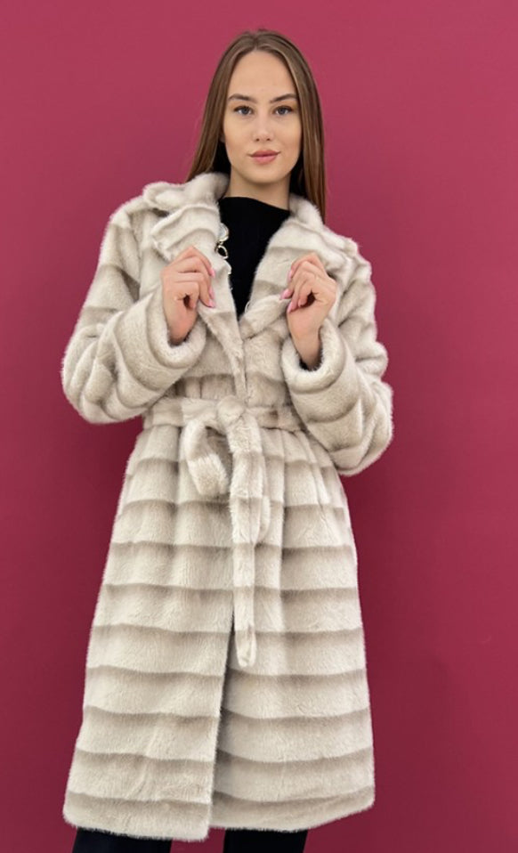 9119 LIVIA csíkos nerc hatású műszőr bunda