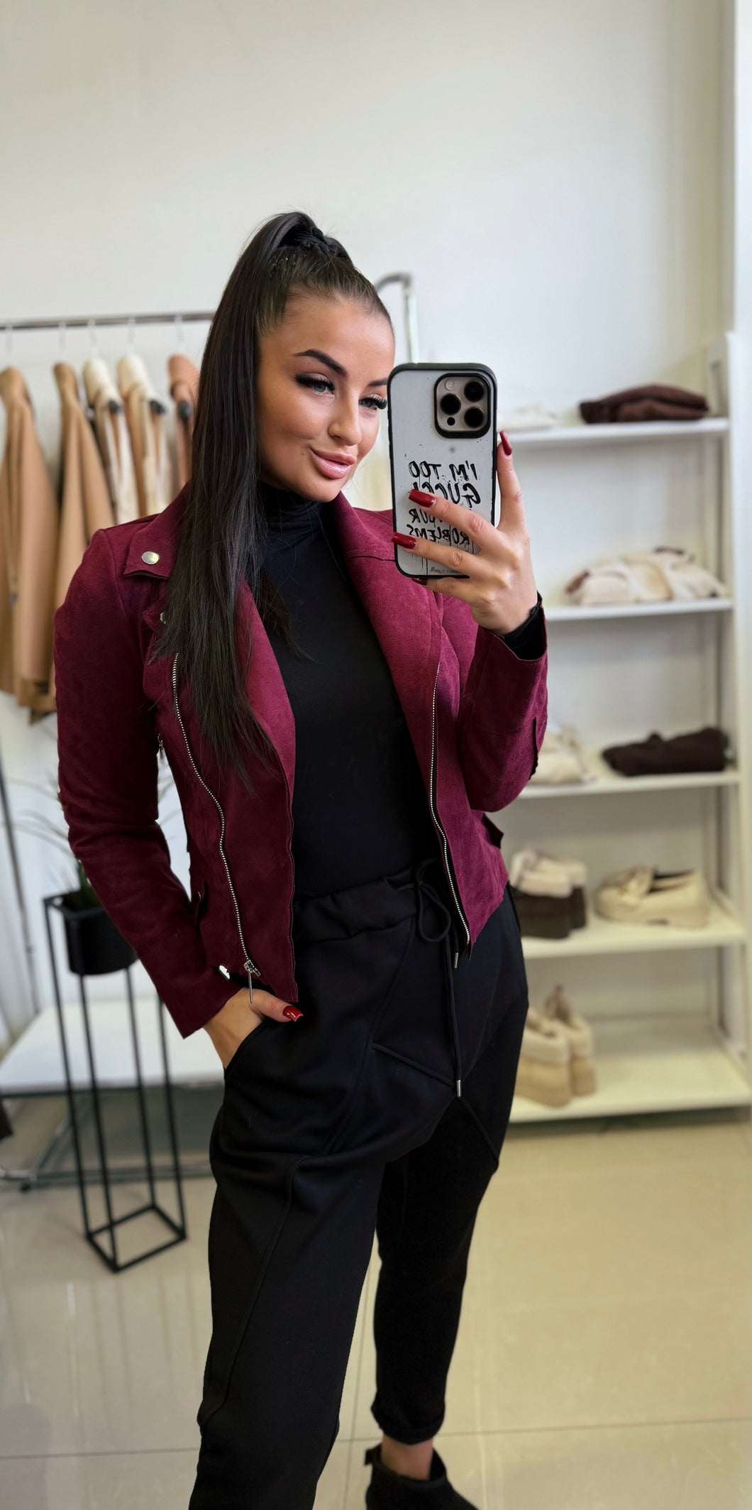 8652 METTA velúr hatású átmeneti kabát