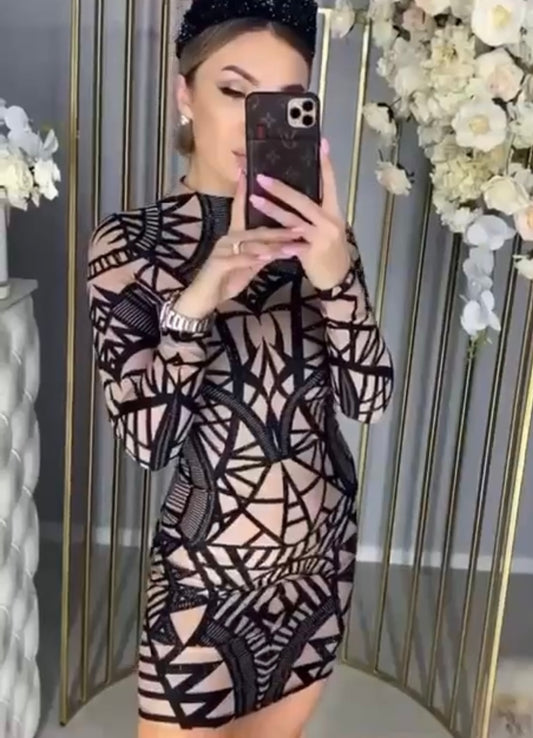 20525 BETTY strasszköves mintás ruha