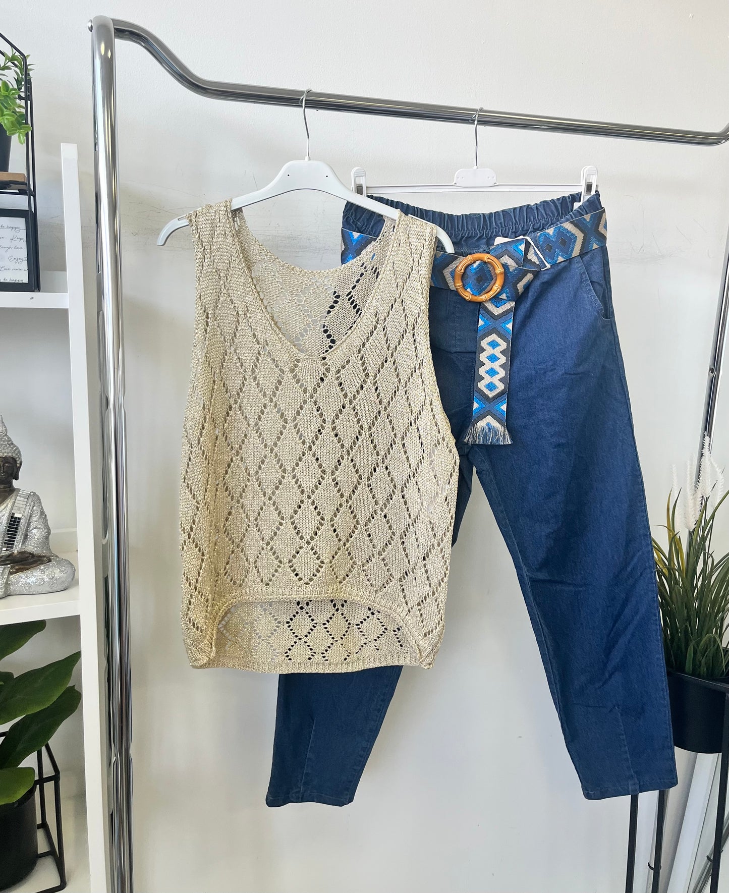 10851 LUREX top rombusz mintával