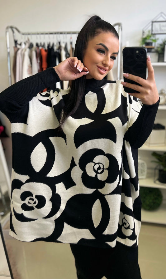 5341 EVE mintás oversize pulóver