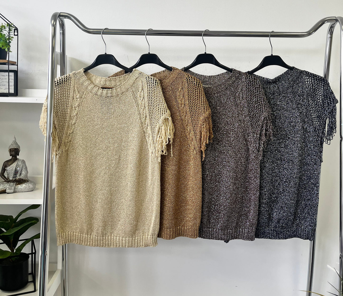 4162 LUREX rojtos ujjú felső
