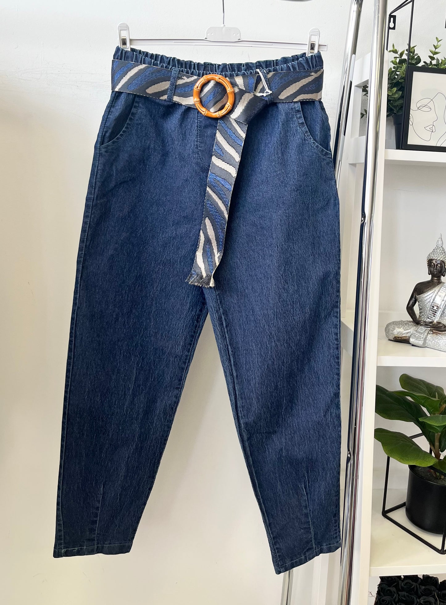 0520 BETTA nyári farmer nadrág övvel