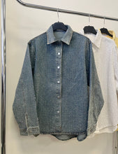 Kép betöltése a galériamegjelenítőbe: 0185 YELLOW strasszköves oversize ing
