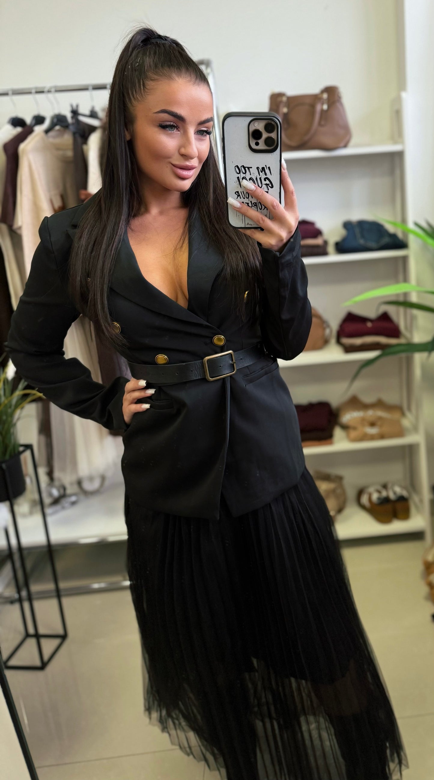 5022 RITA blézer +tüllszoknya szett övvel