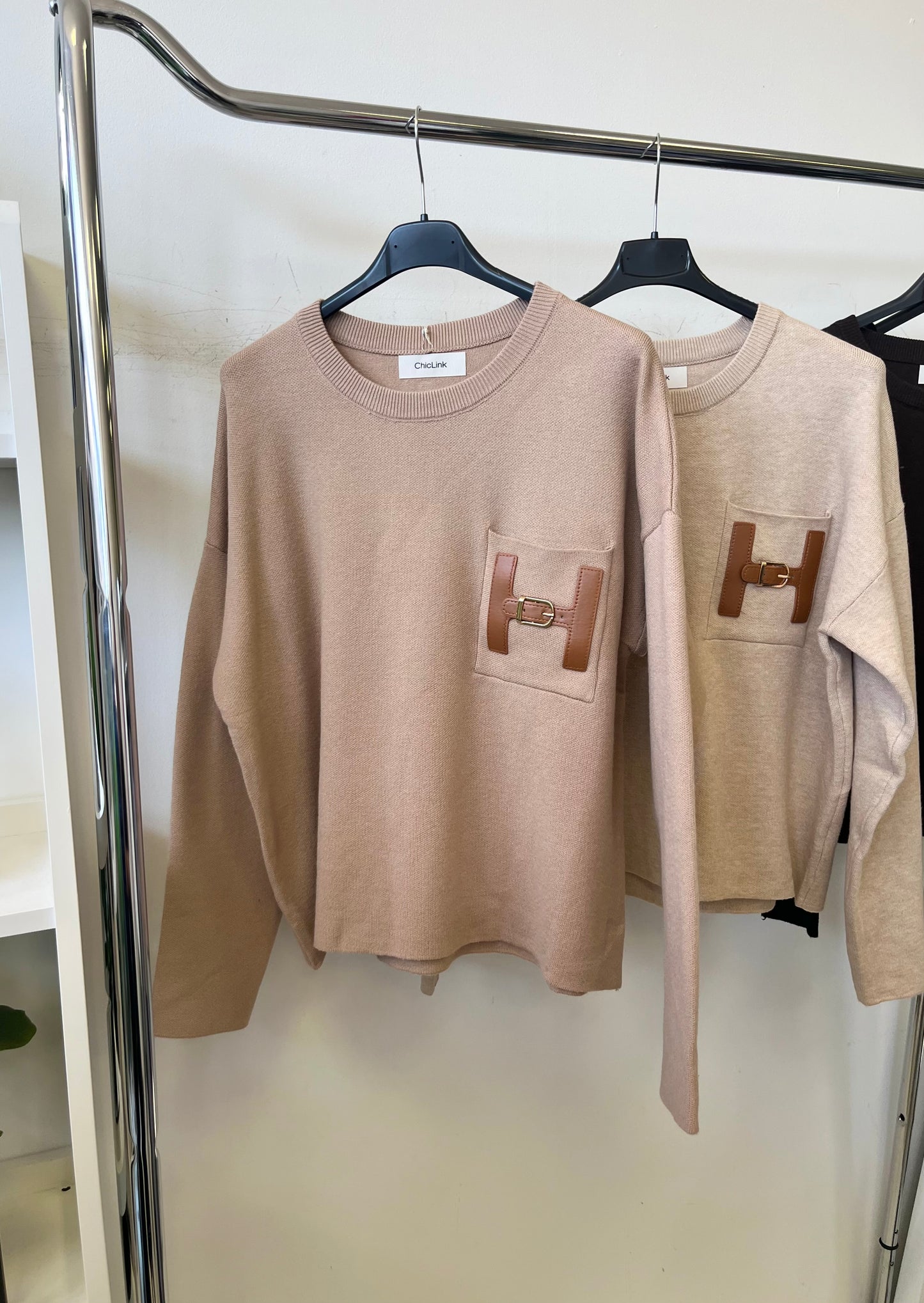 85748 HENNA oversized kötött pulóver