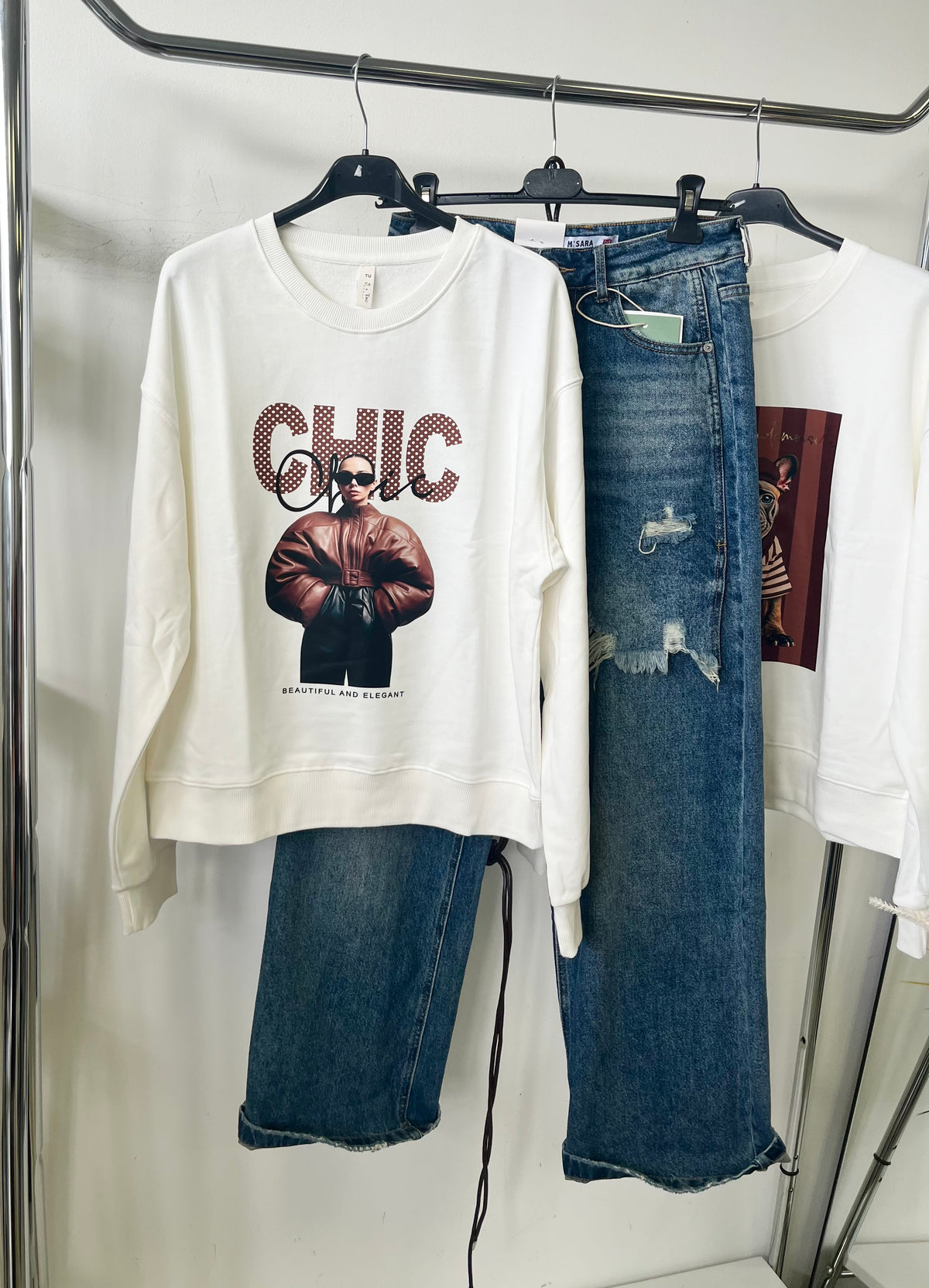 3626 CHIC GIRL pamut pulóver
