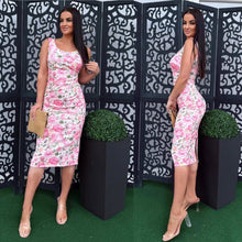 Kép betöltése a galériamegjelenítőbe: 41016 TERRY rózsás oldalt húzott ruha
