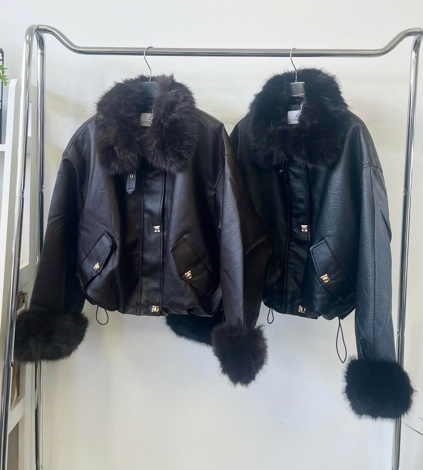 9429 LISSA oversized szőrmės műbőr kabát