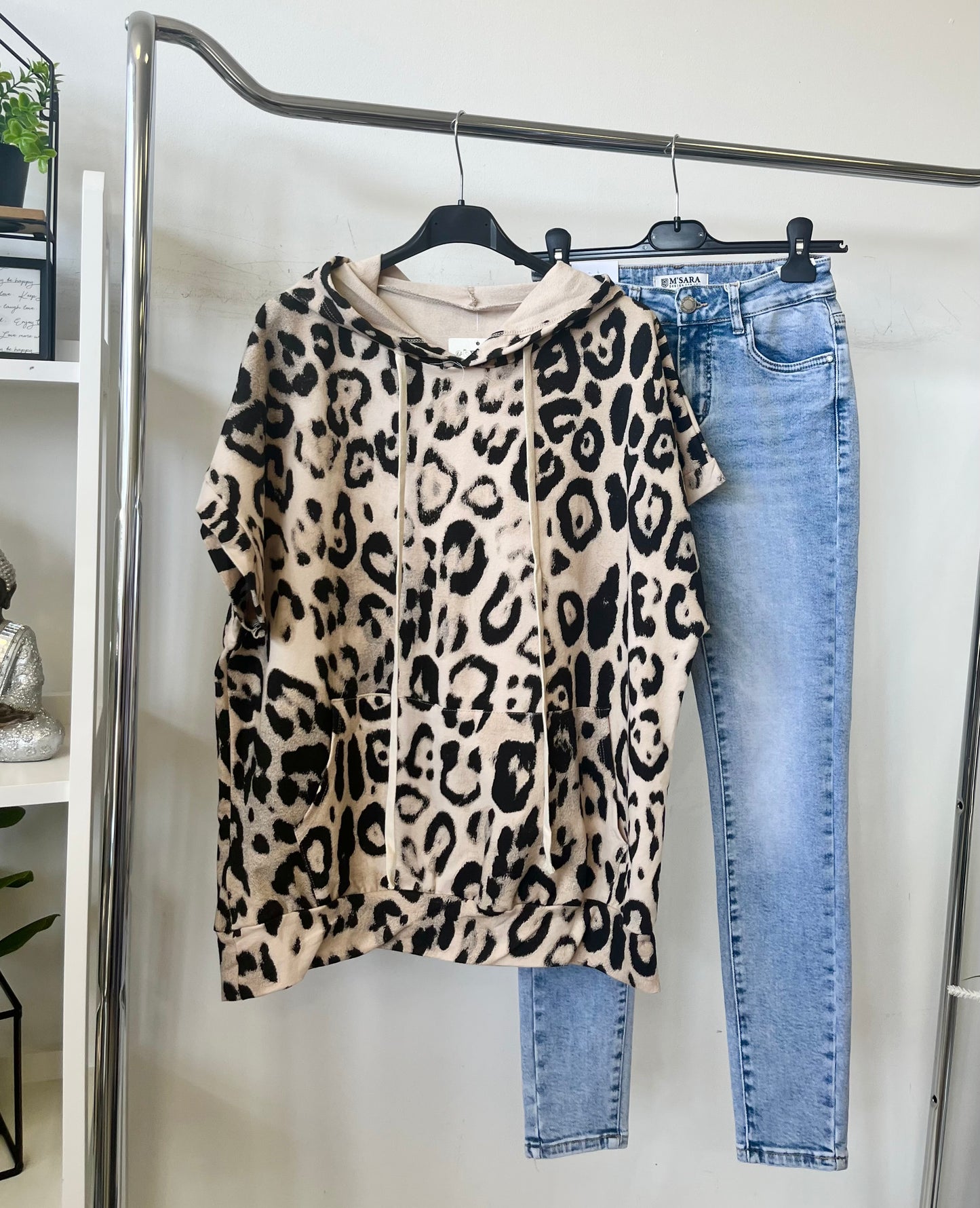2939 LIMA ocelot kapucnis oversized felső