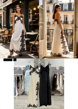 Kép betöltése a galériamegjelenítőbe: 7225 ROBERTA pöttyös csipkés pántos szatén ruha
