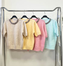 Kép betöltése a galériamegjelenítőbe: 635 INEZ köves nyakú tavaszi kötött felső
