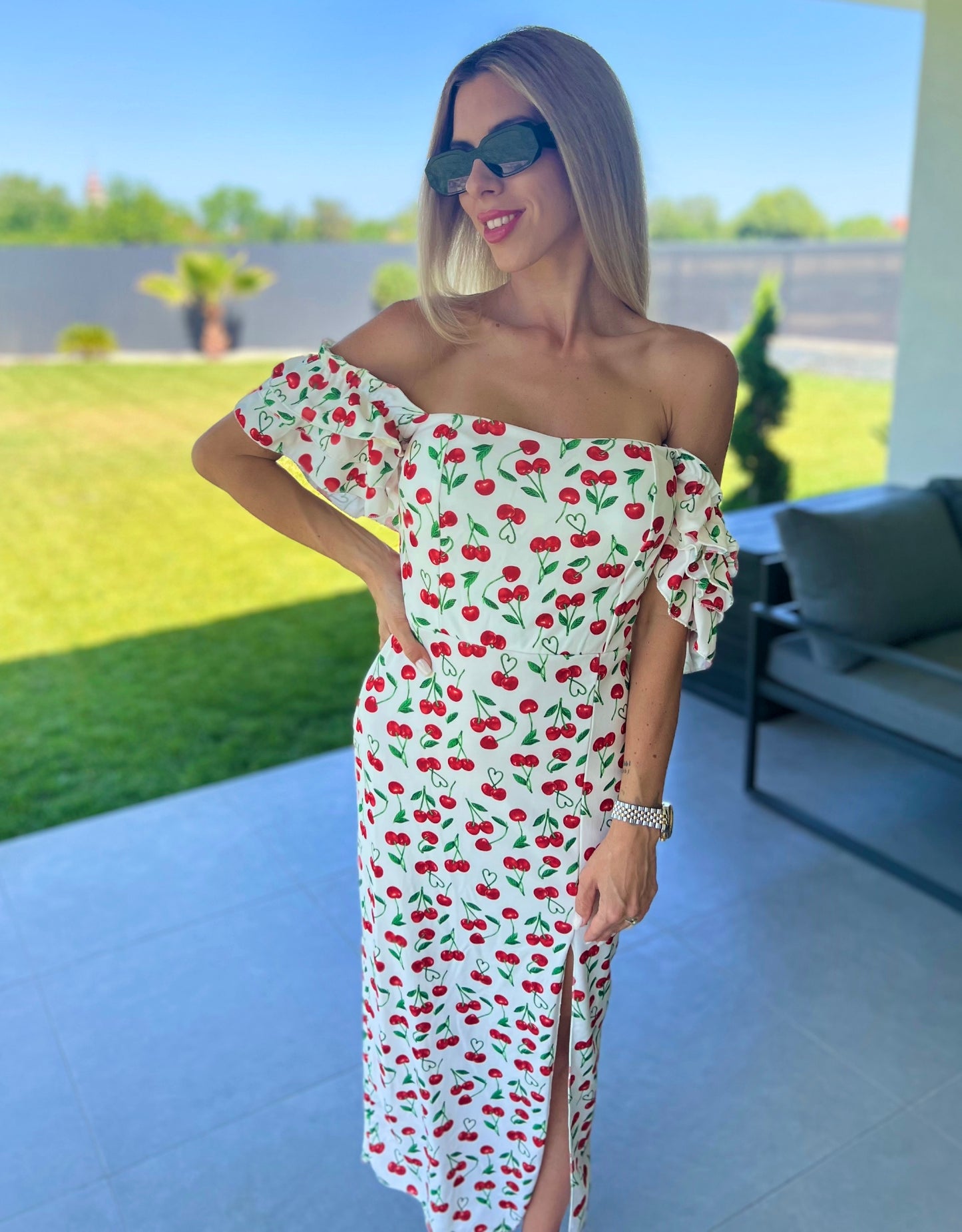 41070 PANNI dupla fodros vállú CHERRY  ruha