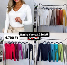 Kép betöltése a galériamegjelenítőbe: 5808 BORDÁS basic V nyakú felső
