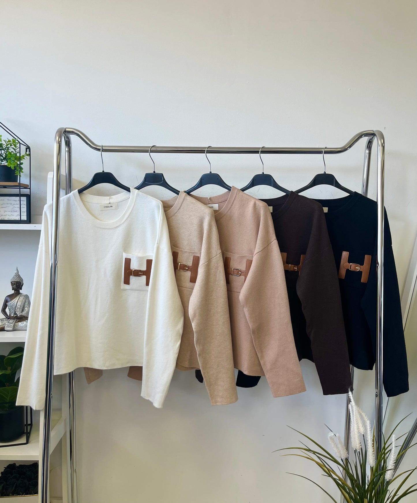 85748 HENNA oversized kötött pulóver