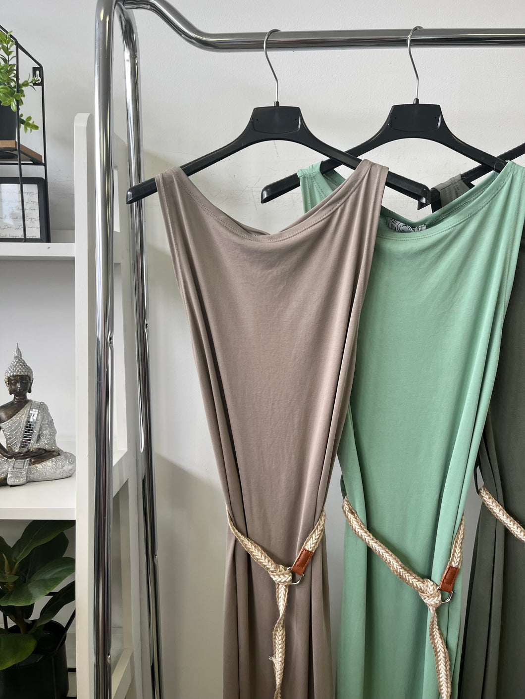 17535 DIA gyékény öves pántos pamut ruha