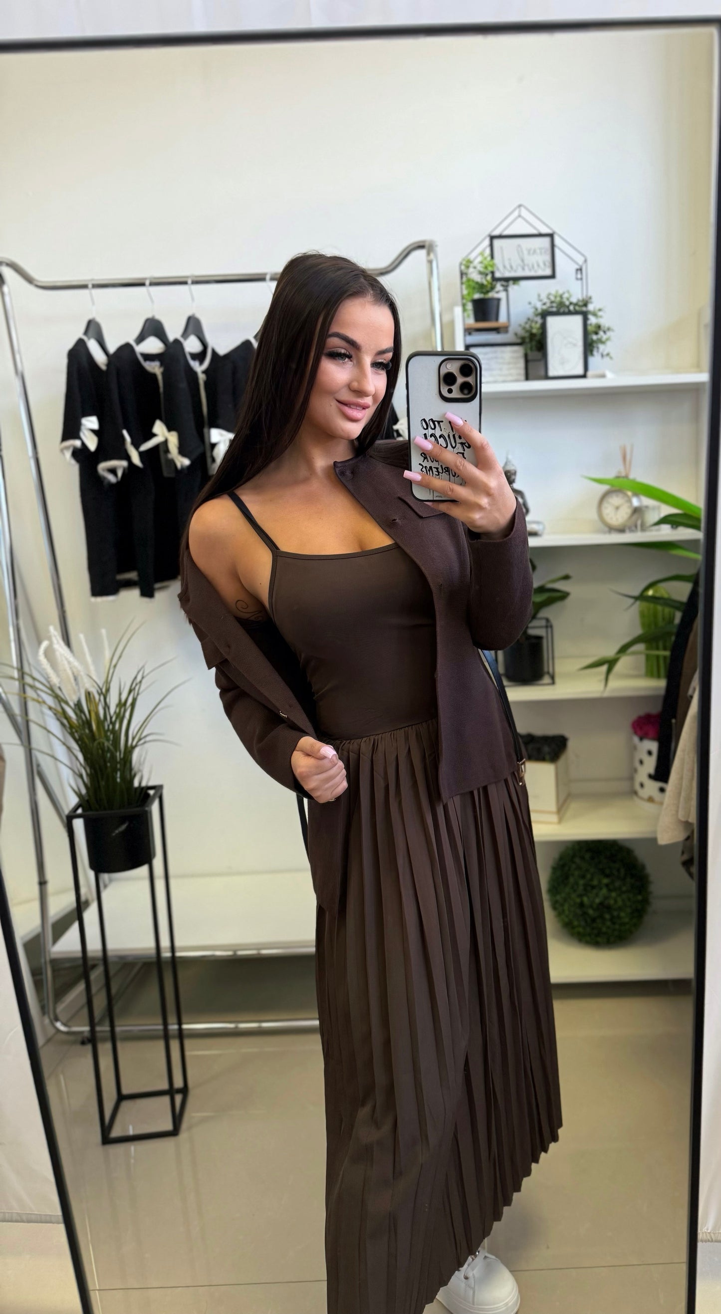 65076 GLORIA ruha + kardigán szett övvel