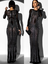 Kép betöltése a galériamegjelenítőbe: 2853 SERENA strasszköves alkalmi ruha
