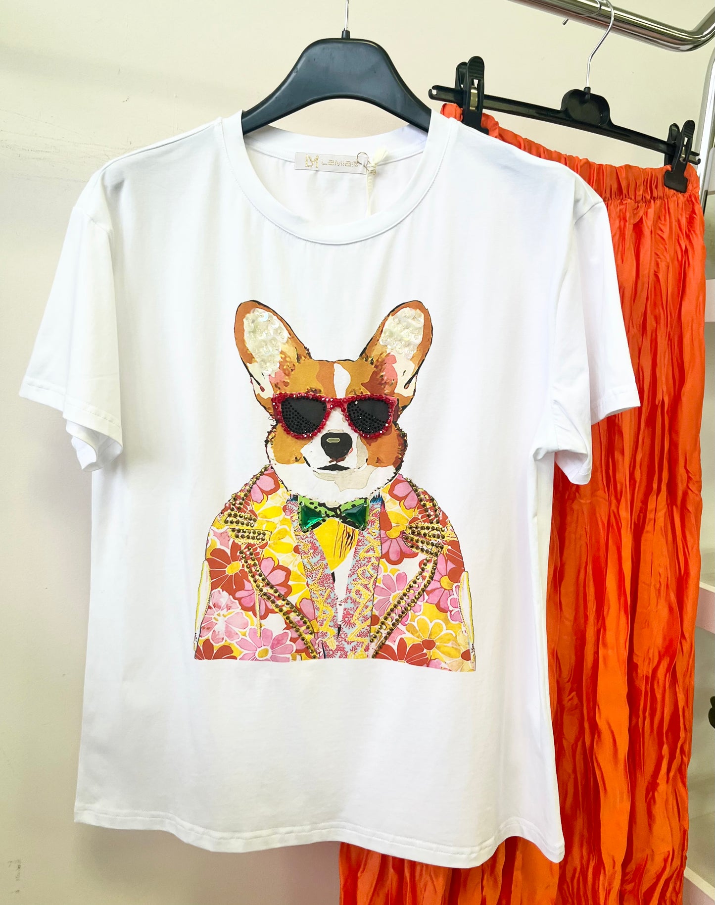5138 CORGY flitteres -strasszos póló