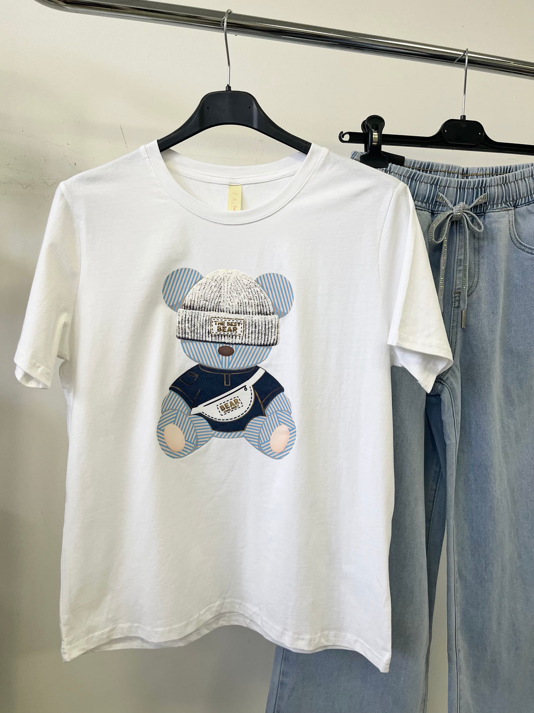 2225 BEST BEAR csíkos maci pamut póló