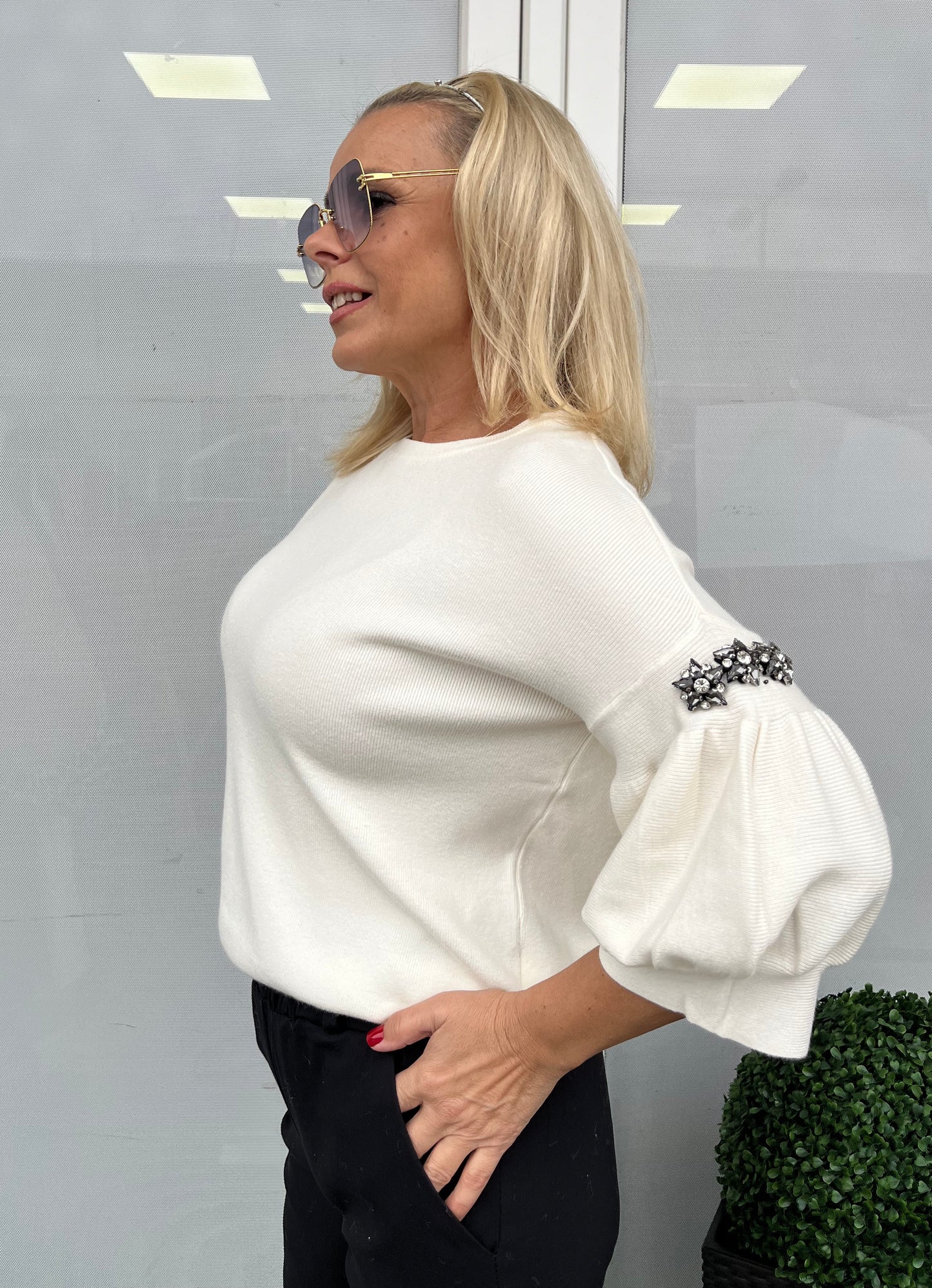 5996 GALINA köves rövid újjú kötött felső